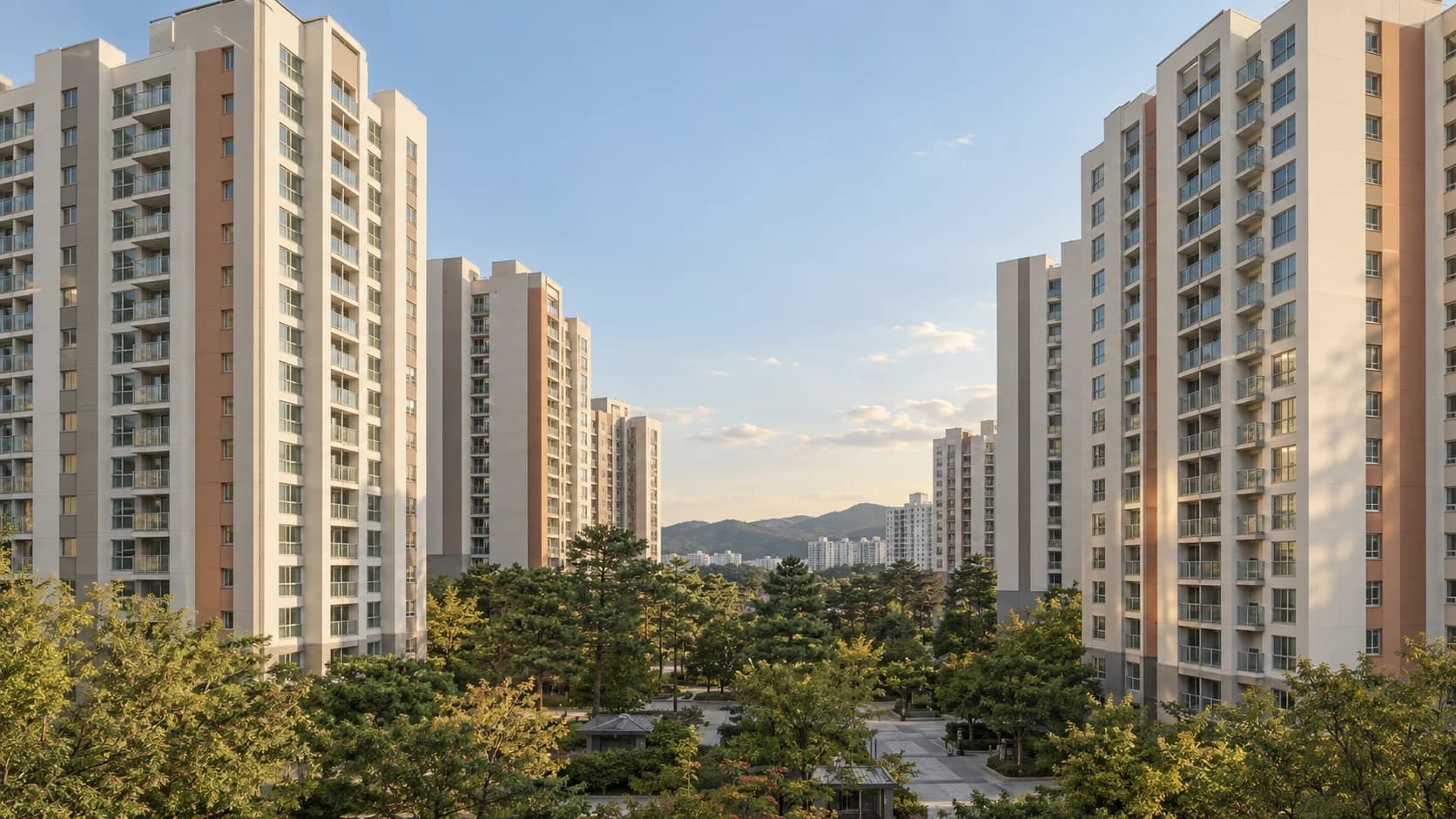 보수를 마친 아파트 단지 전경